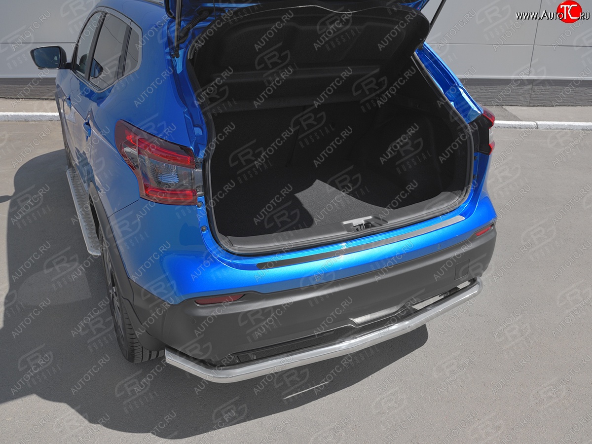 1 479 р. Защитная накладка заднего бампера Russtal Nissan Qashqai 2 J11 рестайлинг (2017-2022) (Нержавейка полированная)  с доставкой в г. Воронеж