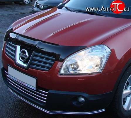 3 299 р. Дефлектор капота NovLine  Nissan Qashqai +2  1 (2008-2010) J10 дорестайлинг  с доставкой в г. Воронеж