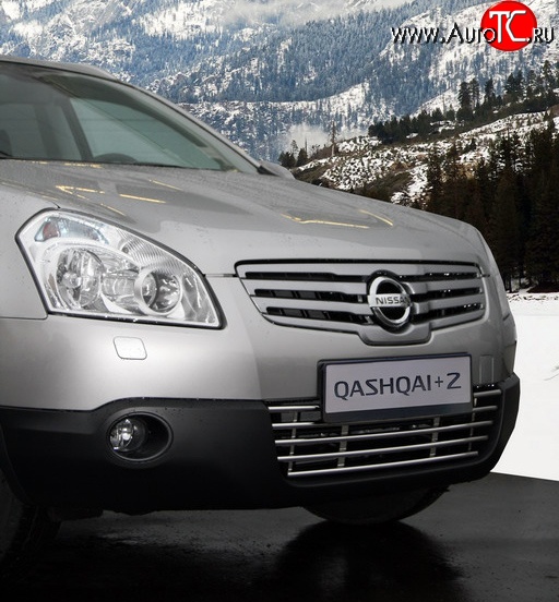 4 409 р. Декоративная вставка воздухозаборника Novline (d16 мм)  Nissan Qashqai +2  1 (2008-2010) J10 дорестайлинг  с доставкой в г. Воронеж