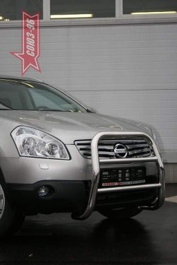 Защита переднего бампера Souz-96 (d60) Nissan Qashqai +2  1 (2008-2010) J10 дорестайлинг