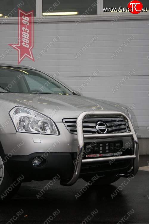 16 019 р. Защита переднего бампера Souz-96 (d60)  Nissan Qashqai +2  1 (2008-2010) J10 дорестайлинг  с доставкой в г. Воронеж