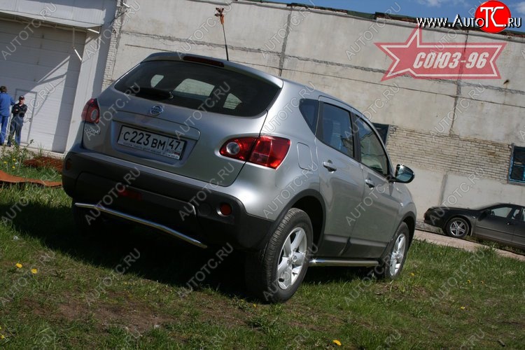7 739 р. Защита заднего бампера Souz-96 (d42) Nissan Qashqai +2 1 J10 дорестайлинг (2008-2010)  с доставкой в г. Воронеж