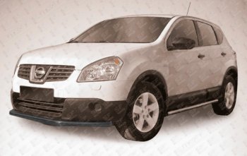 Защита переднего бампера Slitkoff (Ø 57 мм, длинная). Nissan Qashqai 1 J10 рестайлинг (2010-2013)