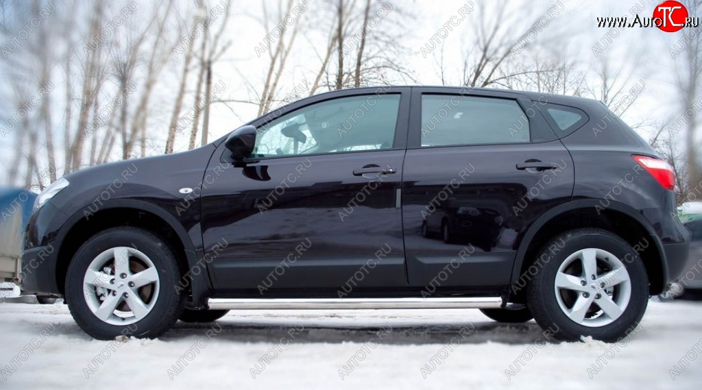 18 799 р. Защита порогов из круглой трубы диаметром 63 мм SLITKOFF v2  Nissan Qashqai  1 (2010-2013) J10 рестайлинг  с доставкой в г. Воронеж