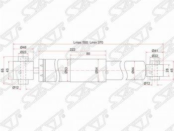 2 299 р. Амортизатор задний SAT Nissan X-trail 3 T32 рестайлинг (2017-2022)  с доставкой в г. Воронеж. Увеличить фотографию 1