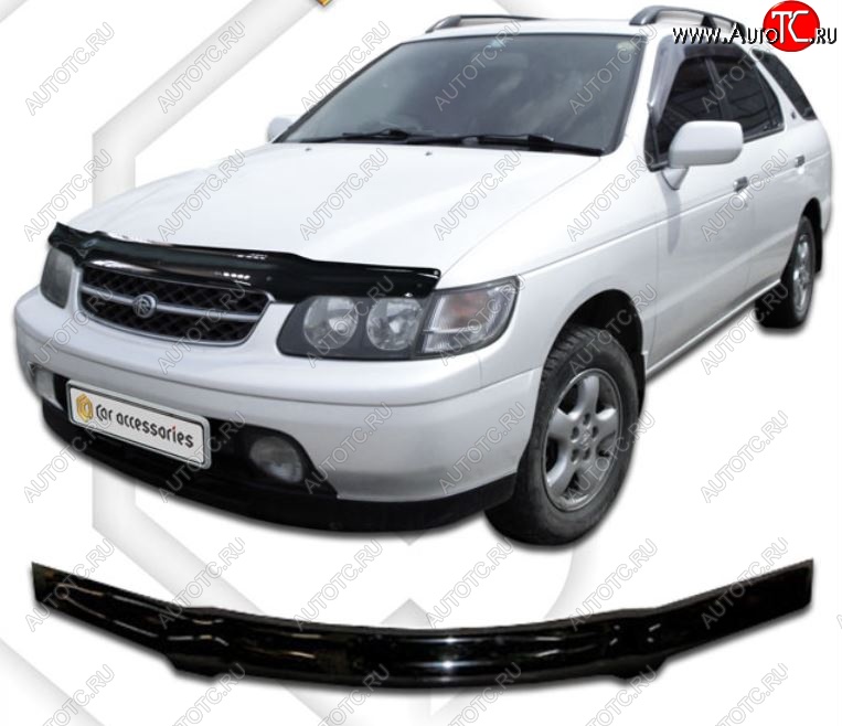 1 999 р. Дефлектор капота CA-Plastic  Nissan Rnessa (1997-2001) (Classic черный, Без надписи)  с доставкой в г. Воронеж