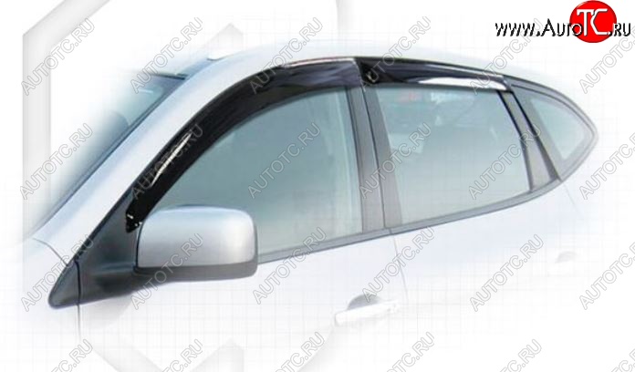 2 159 р. Комплект дефлекторов окон (ветровиков) 4 шт. CA Plastic (полупрозрачные)  Nissan Rogue  T32 (2007-2020) дорестайлинг, рестайлинг (Classic полупрозрачный, Без хром.молдинга)  с доставкой в г. Воронеж