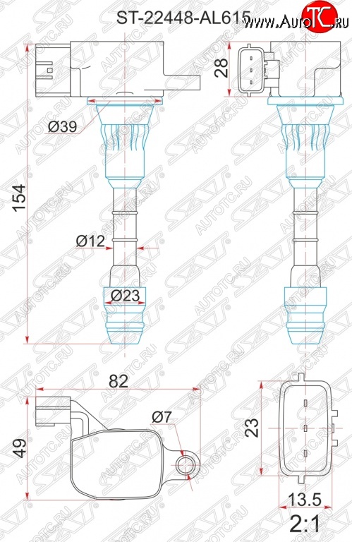 1 499 р. Катушка зажигания SAT  Nissan Skyline  V35 (2001-2007)  с доставкой в г. Воронеж
