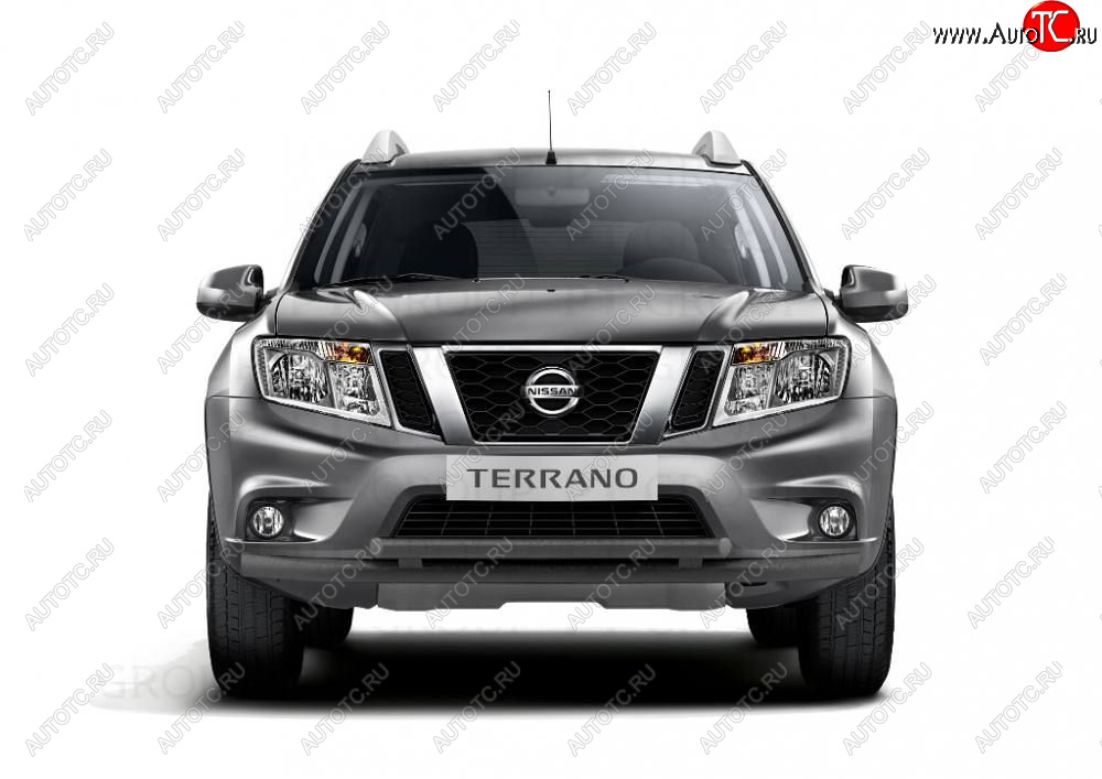 5 259 р. Защита переднего бампера (двойная Ø63 и 51 мм) Petroil Tuning  Nissan Terrano  D10 (2013-2022), Renault Duster  HS (2015-2021) (черный (Шагрень))  с доставкой в г. Воронеж