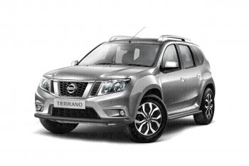 4 349 р. Защита переднего бампера (одинарная, Ø63) Petroil Tuning  Nissan Terrano  D10 (2013-2022), Renault Duster  HS (2015-2021) (черный (Шагрень))  с доставкой в г. Воронеж. Увеличить фотографию 2