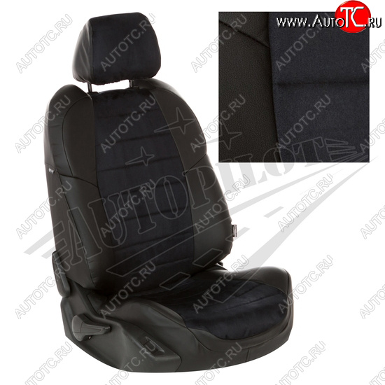 8 399 р. Чехлы сидений AUTOPILOT Алькантара (ЗС 40/60)  Nissan Terrano  D10 (2016-2022), Renault Duster  HS (2015-2021) (Черный + Черный)  с доставкой в г. Воронеж