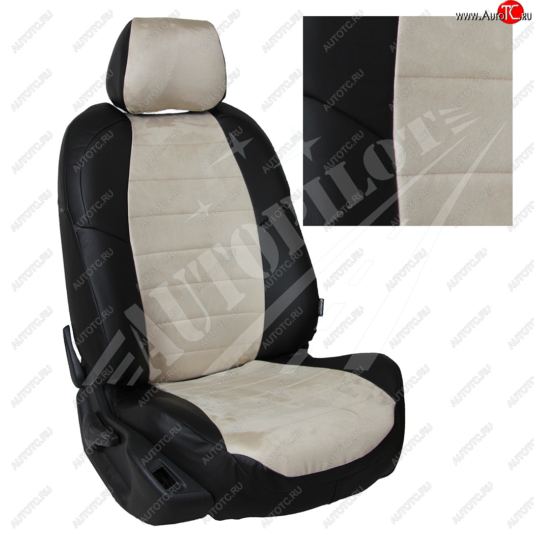 8 399 р. Чехлы сидений AUTOPILOT Алькантара (ЗС 40/60)  Nissan Terrano  D10 (2016-2022), Renault Duster  HS (2015-2021) (Черный + Бежевый)  с доставкой в г. Воронеж