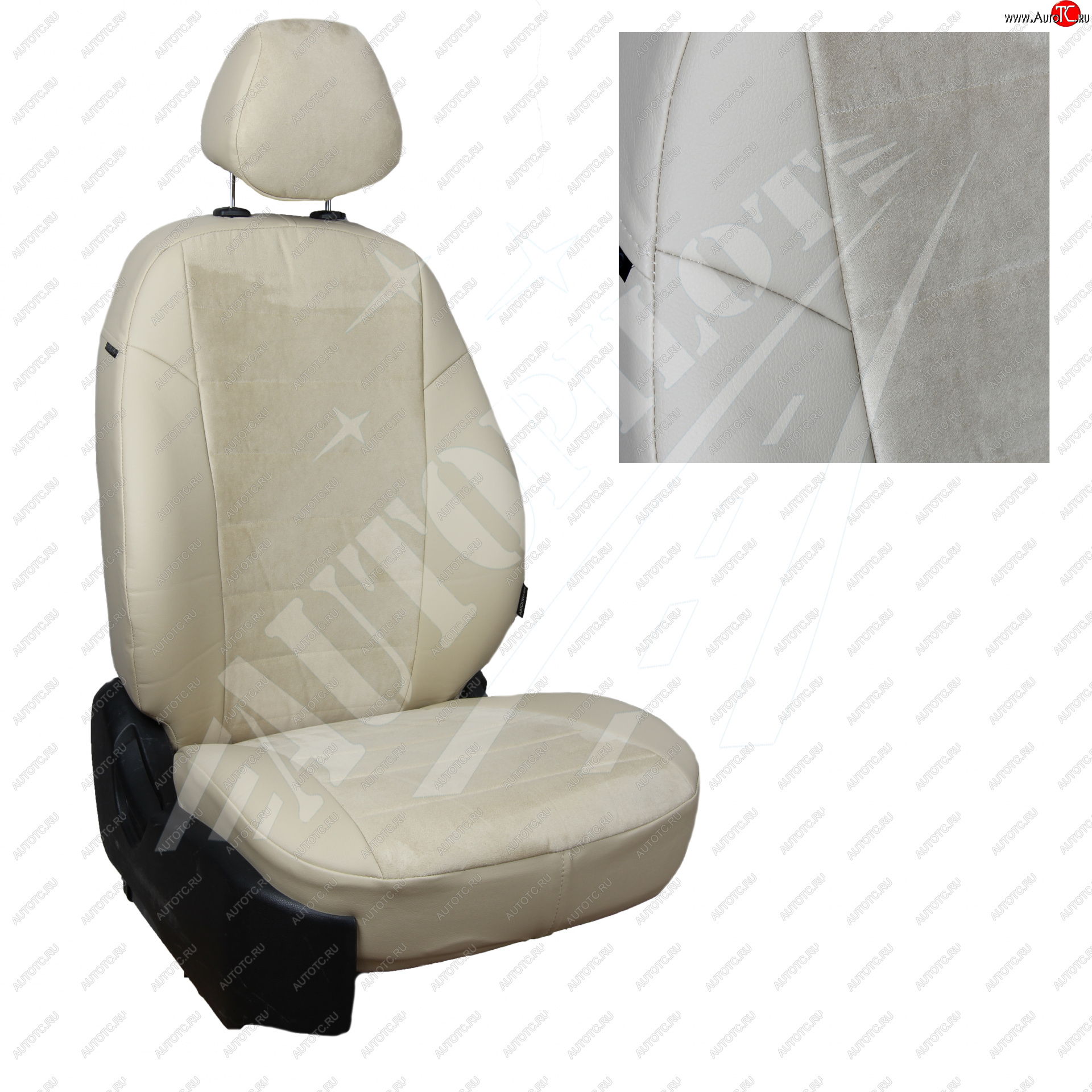 13 849 р. Чехлы сидений AUTOPILOT Алькантара (ЗС 40/60)  Nissan Terrano  D10 (2016-2022), Renault Duster  HS (2015-2021) (Бежевый + Бежевый)  с доставкой в г. Воронеж