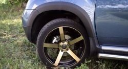 5 749 р. Накладки колесных арок RA (короткие, комплект) Renault Duster HS дорестайлинг (2010-2015) (Поверхность шагрень)  с доставкой в г. Воронеж. Увеличить фотографию 2