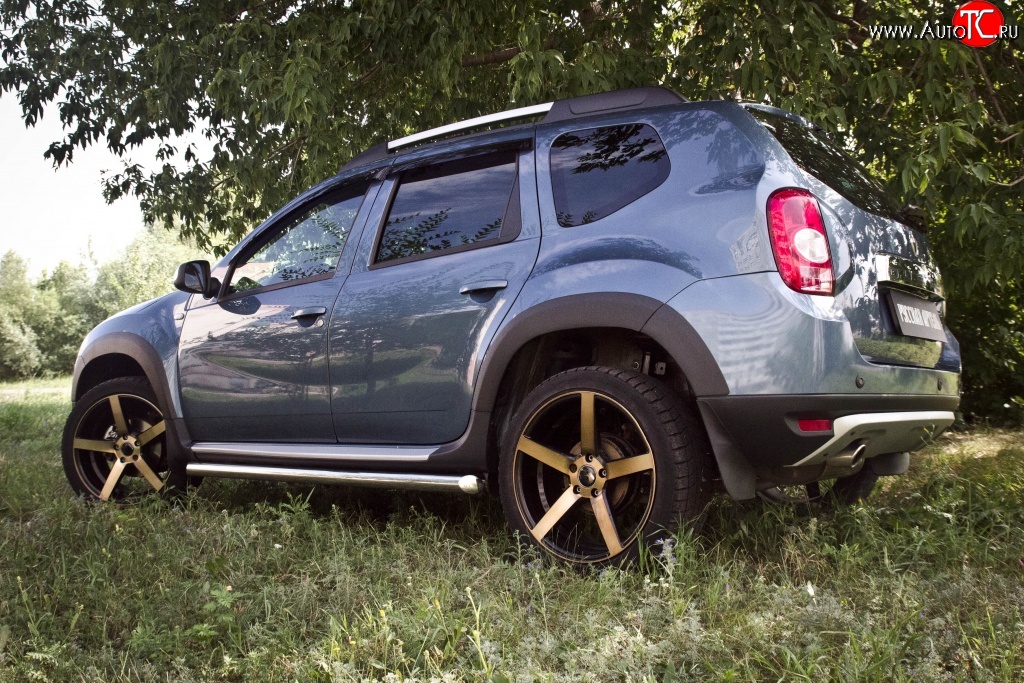 5 749 р. Накладки колесных арок RA (короткие, комплект) Renault Duster HS дорестайлинг (2010-2015) (Поверхность шагрень)  с доставкой в г. Воронеж