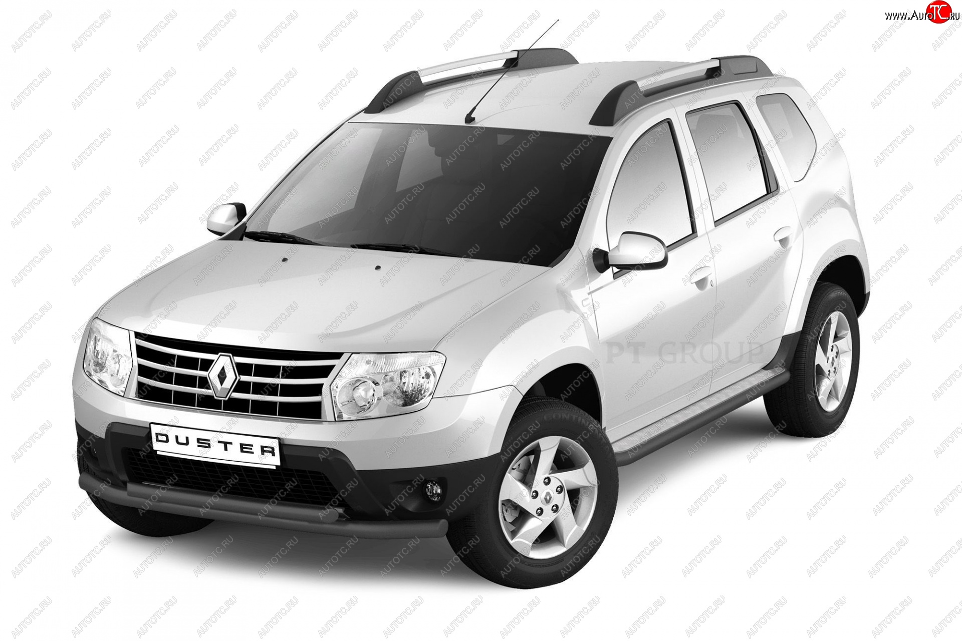 15 899 р. Порожки для ног из трубы Ø51 с алюминиевой площадкой Petroil Tuning Эстонец Renault Duster HS дорестайлинг (2010-2015) (Черный (Шагрень))  с доставкой в г. Воронеж