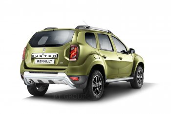 15 899 р. Порожки для ног из трубы Ø51 с алюминиевой площадкой Petroil Tuning Эстонец Renault Duster HS дорестайлинг (2010-2015) (Черный (Шагрень))  с доставкой в г. Воронеж. Увеличить фотографию 2