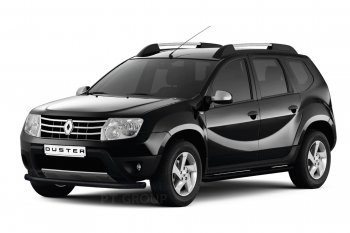 7 249 р. Защита порогов вогнутая из трубы Ø63 Petroil Tuning Renault Duster HS рестайлинг (2015-2021) (Серебристый (Искра) ППК)  с доставкой в г. Воронеж. Увеличить фотографию 1