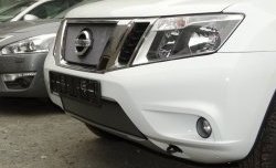 1 539 р. Нижняя сетка на бампер Russtal (хром) Nissan Terrano D10 дорестайлинг (2013-2016)  с доставкой в г. Воронеж. Увеличить фотографию 2