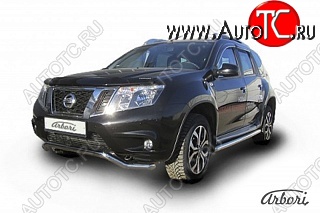 10 349 р. Защита переднего бампера Arbori (волна, нержавейка, 1 труба d57 mm). Nissan Terrano D10 рестайлинг (2016-2022)  с доставкой в г. Воронеж