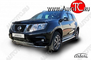9 629 р. Защита переднего бампера Arbori (нержавейка, 1 труба d57 mm).  Nissan Terrano  D10 (2013-2022) дорестайлинг, рестайлинг  с доставкой в г. Воронеж
