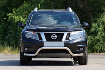 18 249 р. Защита переднего бампера Petroil Tuning (d63, волна) Nissan Terrano D10 дорестайлинг (2013-2016) (Нержавеющая полированная сталь)  с доставкой в г. Воронеж. Увеличить фотографию 1