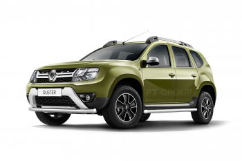 16 449 р. Защита переднего бампера (одинарная, Ø63 мм) Petroil Tuning Renault Duster HS рестайлинг (2015-2021) (Нержавеющая полированная сталь)  с доставкой в г. Воронеж. Увеличить фотографию 3