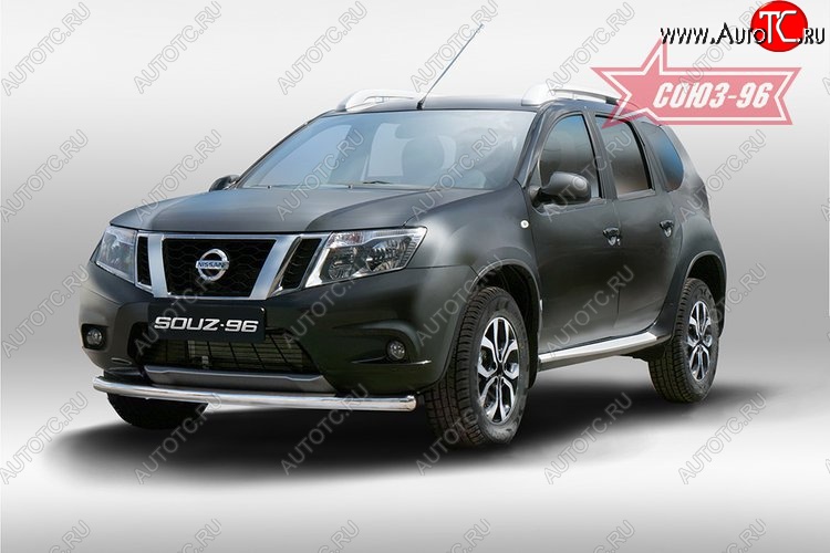 11 384 р. Защита переднего бампера Souz-96 (d60 mm)  Nissan Terrano  D10 (2013-2022) дорестайлинг, рестайлинг  с доставкой в г. Воронеж