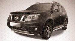 Одинарная защита переднего бампера диаметром 42 мм Slitkoff Nissan Terrano D10 дорестайлинг (2013-2016)