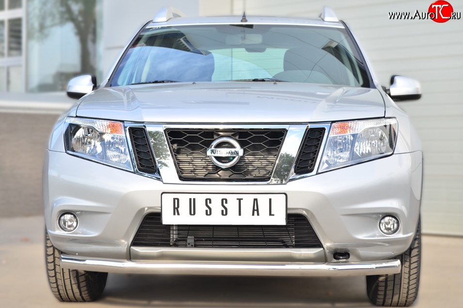 13 249 р. Одинарная защита переднего бампера диаметром 63 мм SLITKOFF Nissan Terrano D10 дорестайлинг (2013-2016)  с доставкой в г. Воронеж