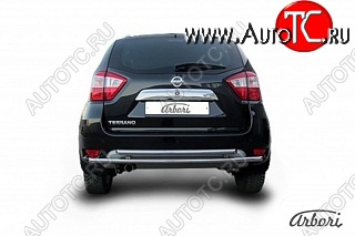 17 749 р. Защита заднего бампера Arbori (нержавейка, 2 трубы d42 mm).  Nissan Terrano  D10 (2013-2022) дорестайлинг, рестайлинг  с доставкой в г. Воронеж