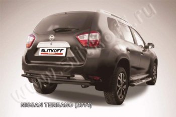 5 749 р. Защита задняя Slitkoff Nissan Terrano D10 дорестайлинг (2013-2016) (Цвет: серебристый)  с доставкой в г. Воронеж. Увеличить фотографию 1