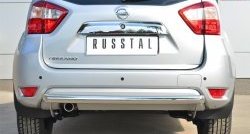 Одинарная защита заднего бампера из трубы диаметром 63 мм SLITKOFF Nissan Terrano D10 дорестайлинг (2013-2016)