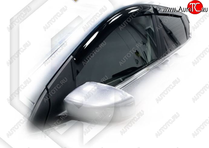 1 899 р. Дефлектора окон CA-Plastic Nissan Tiida 2 хэтчбек C13 дорестайлинг (2015-2016) (Classic полупрозрачный, Без хром.молдинга)  с доставкой в г. Воронеж
