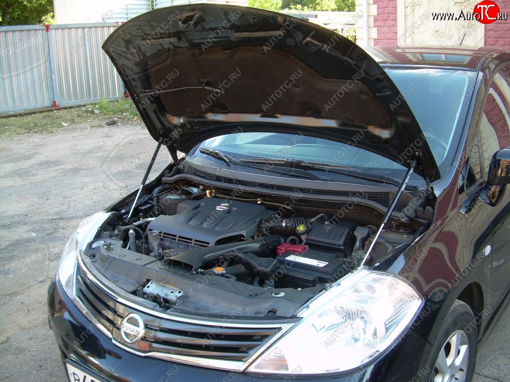 2 049 р. Упоры капота Russtal Nissan Tiida 1 хэтчбэк C11 дорестайлинг, Япония (2004-2007) (2 штуки)  с доставкой в г. Воронеж
