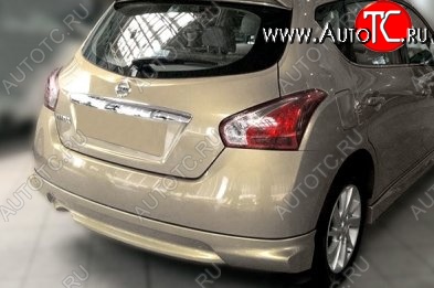 11 449 р. Накладка на задний бампер CT Nissan Tiida 2 хэтчбек C12 (2011-2019) (Неокрашенная)  с доставкой в г. Воронеж