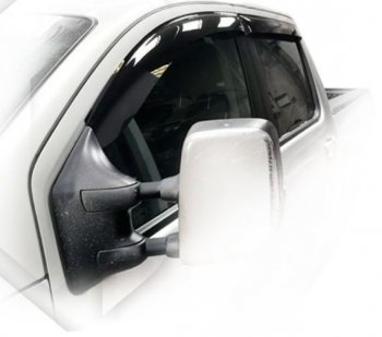 2 399 р. Дефлектора окон CA-Plastic  Nissan titan (2003-2015) (серия Шелкография белая, Без хром.молдинга)  с доставкой в г. Воронеж. Увеличить фотографию 2