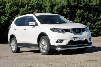 25 699 р. Защита порогов вогнутая из трубы Ø63 Petroil Tuning Nissan X-trail 3 T32 дорестайлинг (2013-2018) (Нержавеющая полированная сталь)  с доставкой в г. Воронеж. Увеличить фотографию 3