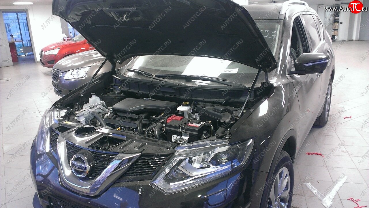 2 199 р. Упоры капота Russtal Nissan X-trail 3 T32 дорестайлинг (2013-2018)  с доставкой в г. Воронеж