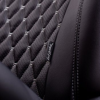 13 949 р. Чехлы для сидений Lord Autofashion Байрон (экокожа, раздельная спинка 40/20/40 и сиденья 60/40, 2 П- и 1 Г-образных подголовника)  Nissan X-trail  3 T32 (2013-2022) дорестайлинг, рестайлинг (Черный, вставка черная, строчка серая)  с доставкой в г. Воронеж. Увеличить фотографию 5