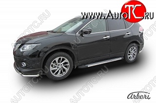 12 509 р. Порожки для ног Arbori Luxe Black Nissan X-trail 3 T32 рестайлинг (2017-2022)  с доставкой в г. Воронеж