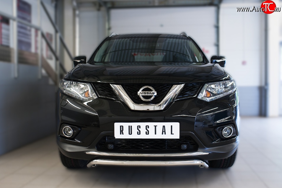 14 849 р. Защита переднего бампера (Ø42 мм волна, нержавейка) SLITKOFF  Nissan X-trail  3 T32 (2013-2018) дорестайлинг  с доставкой в г. Воронеж
