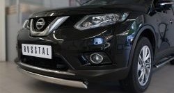 11 249 р. Защита переднего бампера (Ø75х42 мм, нержавейка) Russtal Nissan X-trail 3 T32 дорестайлинг (2013-2018)  с доставкой в г. Воронеж. Увеличить фотографию 2