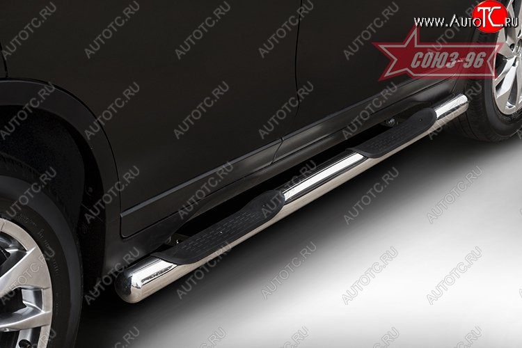 16 289 р. Защита порогов с проступью Souz-96 (d76) Nissan X-trail 3 T32 рестайлинг (2017-2022)  с доставкой в г. Воронеж