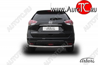 4 499 р. Защита заднего бампера Arbori (нержавейка, 1 труба d57 mm). Nissan X-trail 3 T32 рестайлинг (2017-2022)  с доставкой в г. Воронеж