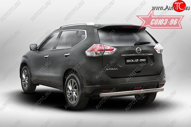 12 239 р. Защита заднего бампера Souz-96 (овал 75х42) Nissan X-trail 3 T32 рестайлинг (2017-2022)  с доставкой в г. Воронеж