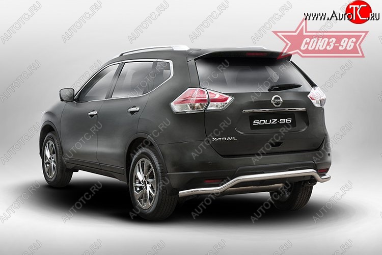 11 339 р. Защита заднего бампера Souz-96 (d60)  Nissan X-trail  3 T32 (2017-2022) рестайлинг  с доставкой в г. Воронеж