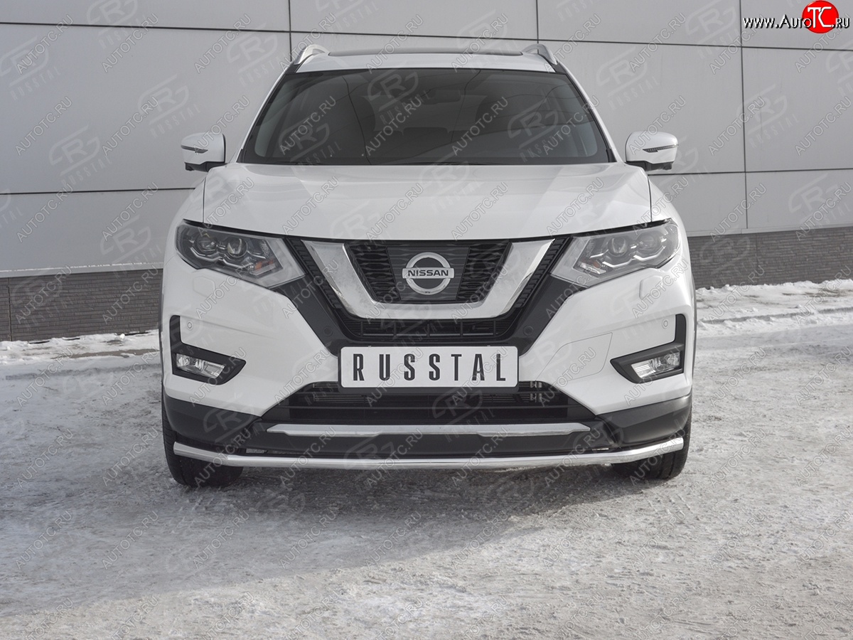 13 749 р. Защита переднего бампера (Ø42 мм, нержавейка) SLITKOFF  Nissan X-trail  3 T32 (2013-2018) дорестайлинг  с доставкой в г. Воронеж