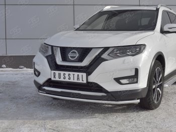 13 749 р. Защита переднего бампера (Ø42 мм, нержавейка) SLITKOFF  Nissan X-trail  3 T32 (2013-2018) дорестайлинг  с доставкой в г. Воронеж. Увеличить фотографию 4