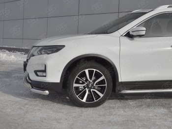 22 599 р. Защита переднего бампера (Ø63 мм с клыками, нержавейка) SLITKOFF  Nissan X-trail  3 T32 (2013-2018) дорестайлинг  с доставкой в г. Воронеж. Увеличить фотографию 3